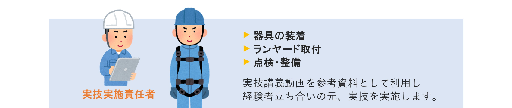 フルハーネス 実技科目