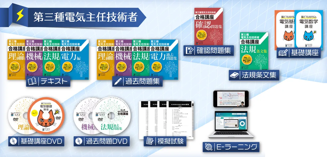 SAT猫でもわかる電気基礎+電気数学講座 2025年版 テキスト・CDセット 電験三種 SAT 猫でも超わかる 電気数学講座 電気基礎講座｜Yahoo